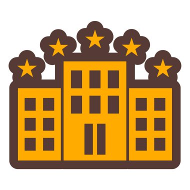 Otel odası ikon vektörü. Bina işareti. izole edilmiş sembol çizimi