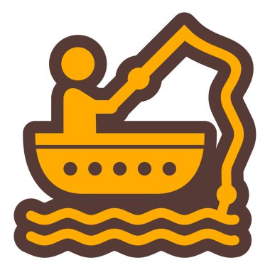 Balık tutmak. Web simgesi basit illüstrasyon