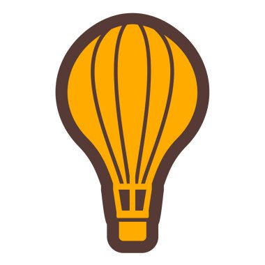 Sıcak hava balonu ikonu. Güneş vektörü illüstrasyonunun ana hatları.