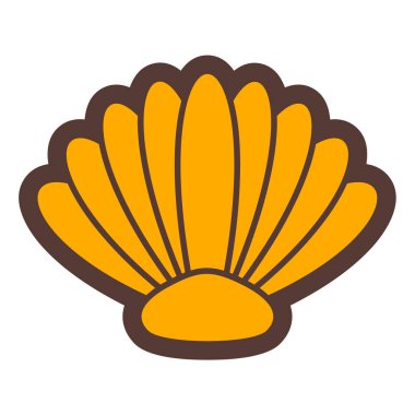 Deniz kabuğu simgesi. Kabuklu deniz kabuğu çizimi. beyaz arkaplanda izole