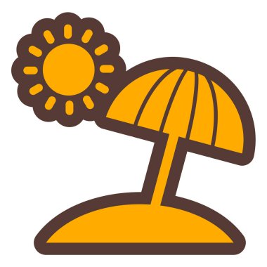 Plaj şemsiyesi Basit resimleme