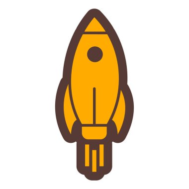 Ağ ve mobil uygulama tasarımınız için beyaz arkaplanda izole edilmiş roket simgesi vektörü, uzay logosu kavramı