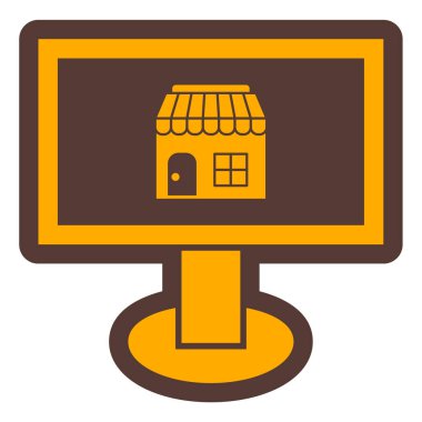 çevrimiçi alışveriş simgesi vektör illüstrasyonu