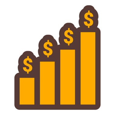 dolar işareti ile iş grafiği