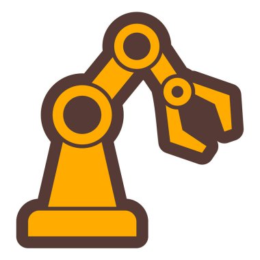 Robotik kol. Web simgesi basit illüstrasyon