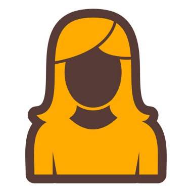 Kadın. Web simgesi basit illüstrasyon