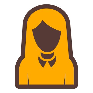 Kadın. Web simgesi basit illüstrasyon