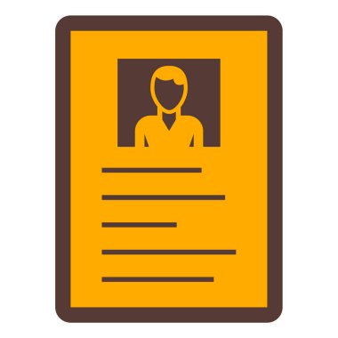 Kimlik kartı simgesi. düz tasarım biçimi