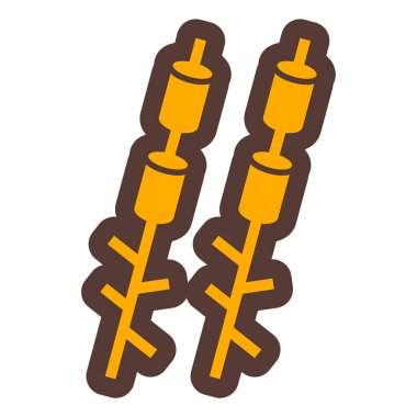 Izgara sosis ikonu. Web için et vektör simgelerinin özet çizimi