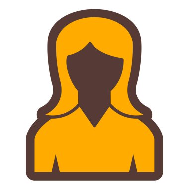 Kadın. Web simgesi basit illüstrasyon