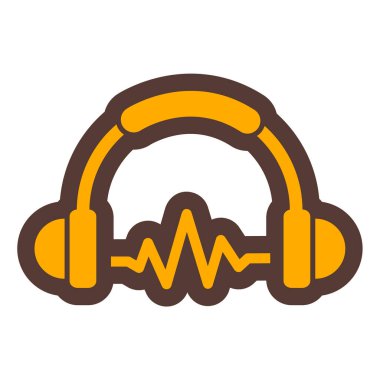 Kulaklık ikonu. Web için müzik kulaklıkları vektör simgelerinin düz çizimi