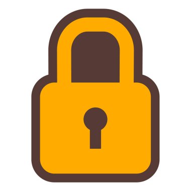 Asma kilit simgesi. düz tasarım biçimi