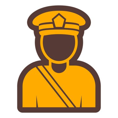 Polis ikonu. Web için polis vektör simgelerinin düz çizimi