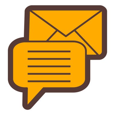 Mesaj var. Web simgesi basit illüstrasyon