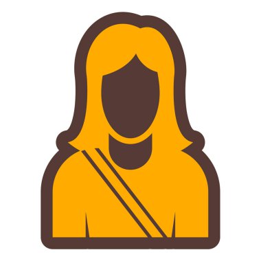 Kadın. Web simgesi basit illüstrasyon