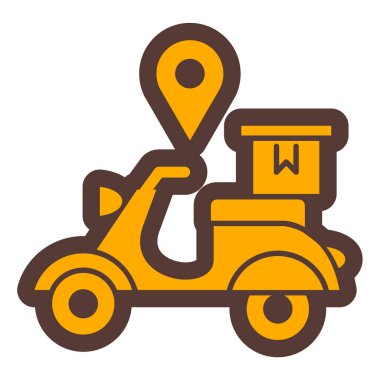 Teslimat kamyonu ikonu. Forklift araba vektör çiziminin karikatürü. Ulaşım sembolü. beyaz arkaplanda izole