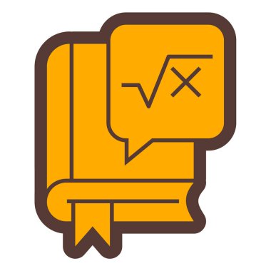 Matematik kitabı ikonu vektör illüstrasyonu