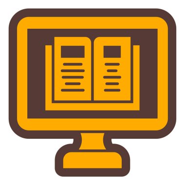 Online eğitim. Web simgesi basit illüstrasyon