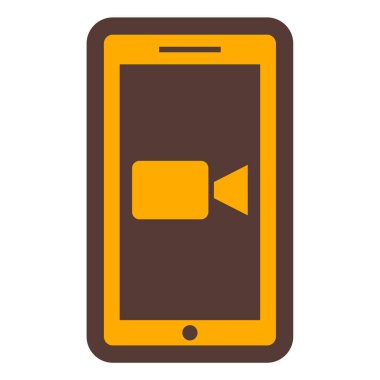 Akıllı telefon video simgesi. vektör illüstrasyonu