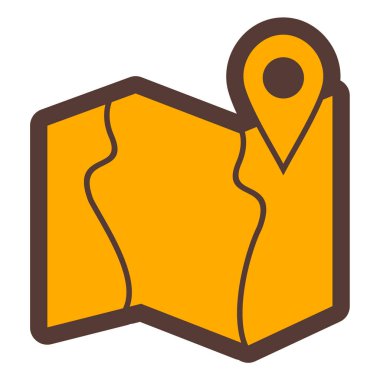 Harita. Web simgesi basit illüstrasyon