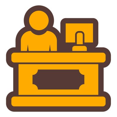 Otel resepsiyonu. Basit illüstrasyon