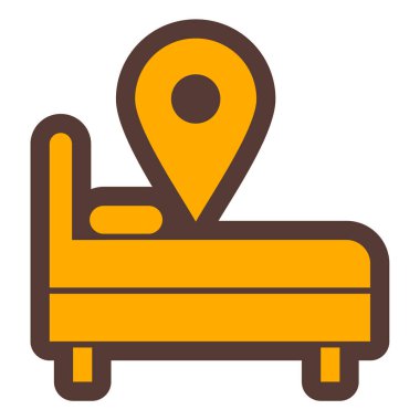 Otelde. Web simgesi basit illüstrasyon