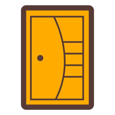 Kapı simgesi. Ağ için ahşap ev vektör simgelerinin özet çizimi