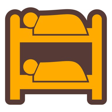 Yatağa. Web simgesi basit illüstrasyon