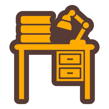 Masa lambası ikonu. Web için basit mobilya vektör simgeleri çizimi