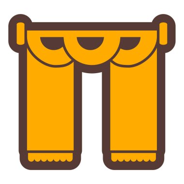 perde ikonu. Web tasarımı için kıyafet vektör sembolü çizimi