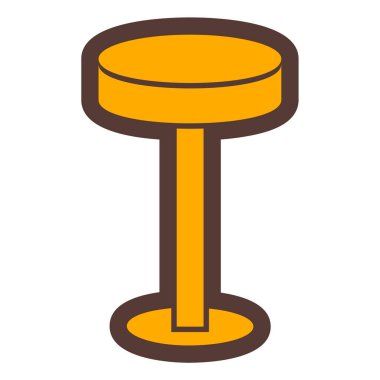 Ahşap tabure, taslak simgesi, vektör illüstrasyonu