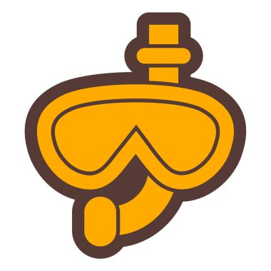 Dalış maskesi simgesi. Web için scuba dalgıç vektör simgelerinin özet çizimi