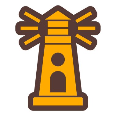 Deniz feneri. Web simgesi basit illüstrasyon