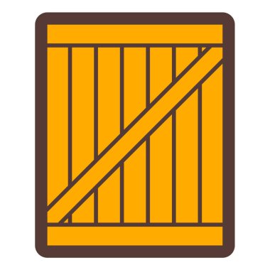 Ahşap çit ikonu. Ağ için ahşap kapı vektör simgelerinin özet çizimi