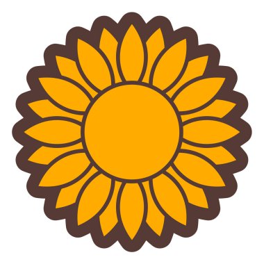 ayçiçeği ikonu. Web için çiçek vektör simgelerinin düz çizimi