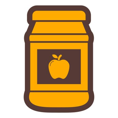 Reçel ikonlu kavanoz. vektör illüstrasyonu