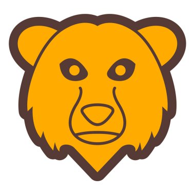 Aslan yüzü simgesi, vektör illüstrasyonu