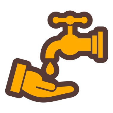 Musluk ikonu. ana hatlı musluk vektör resimleme sembolü