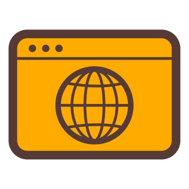Tarayıcı. Web simgesi basit illüstrasyon