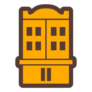 Otel binası ikon vektör illüstrasyonu