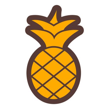 Ananas. Web simgesi basit illüstrasyon