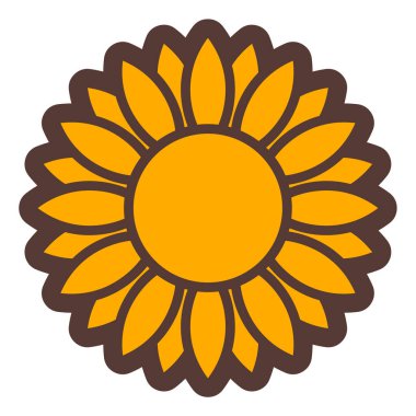 ayçiçeği ikonu. Web için çiçek vektör simgelerinin düz çizimi