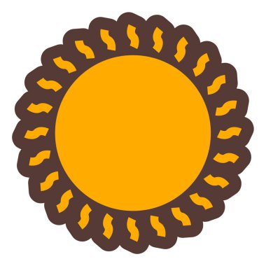 Güneş ikonu. Düz dizayn. vektör illüstrasyonu.