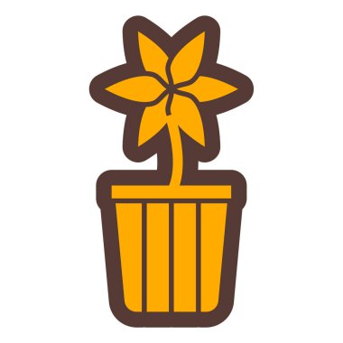 saksı ikonu. Beyaz arkaplanda izole edilmiş web tasarımı için özet vektör çizimi