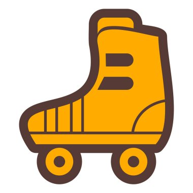 Çizgi film stili izole edilmiş vektör illüstrasyonunda paten simgesi