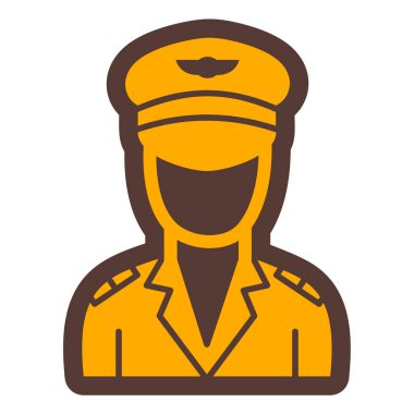 Polis memuru ikonu. Ana hatlı polis pilot vektör çizimi. izole edilmiş çevre arkaplanı.