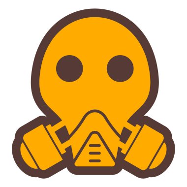 yüz maskesi simgesi. kafatası vektör sembolü tasarımının düz çizimi