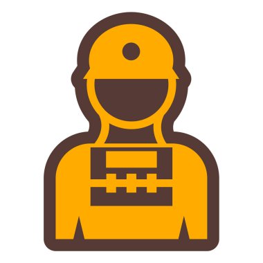 İşçi. Web simgesi basit illüstrasyon