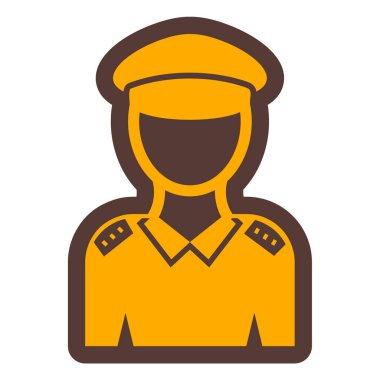 Polis memuru ikonu. Web için işçi vektör simgelerinin özet çizimi