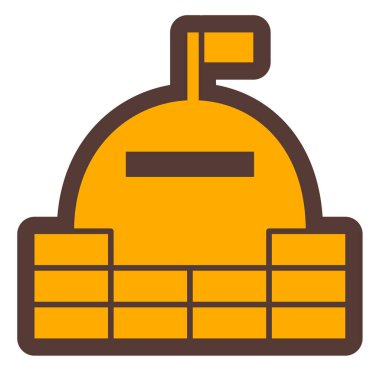 Miğfer. Web simgesi basit illüstrasyon